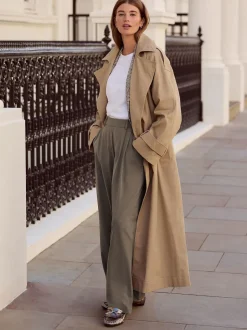 Taupe Brown N. Premium Wide Leg Tailored Jersey Trousers