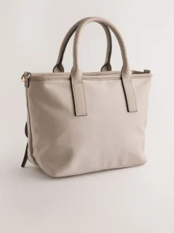 Taupe Brown Nylon Cross-Body Bag