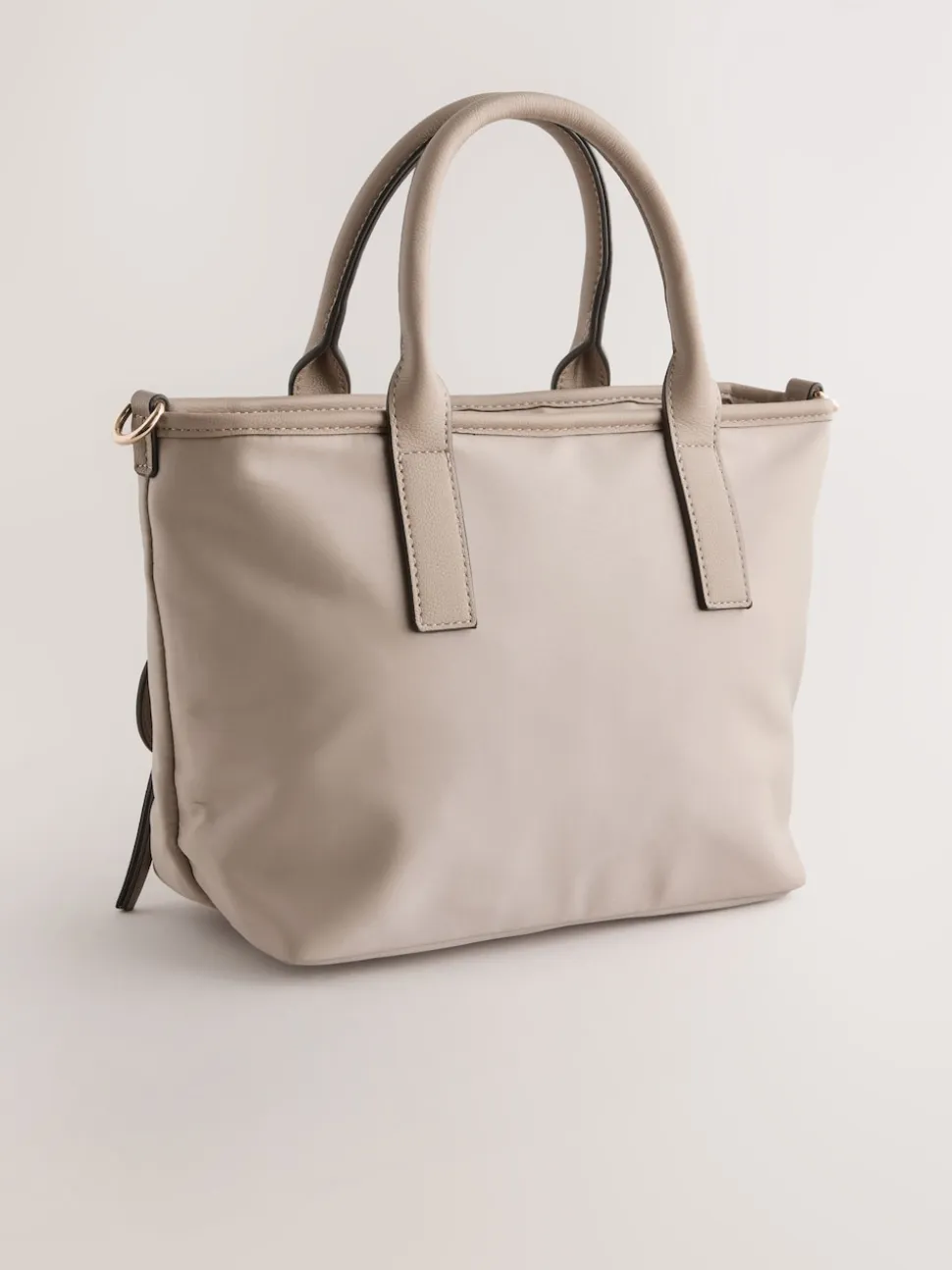 Taupe Brown Nylon Cross-Body Bag