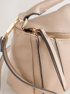 Taupe Brown Panel Cross-Body Bag