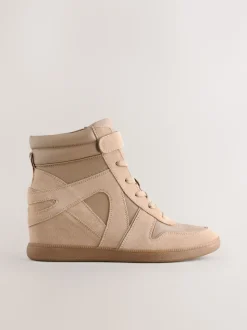 Taupe Forever Comfort® Lace Up Wedge Trainers