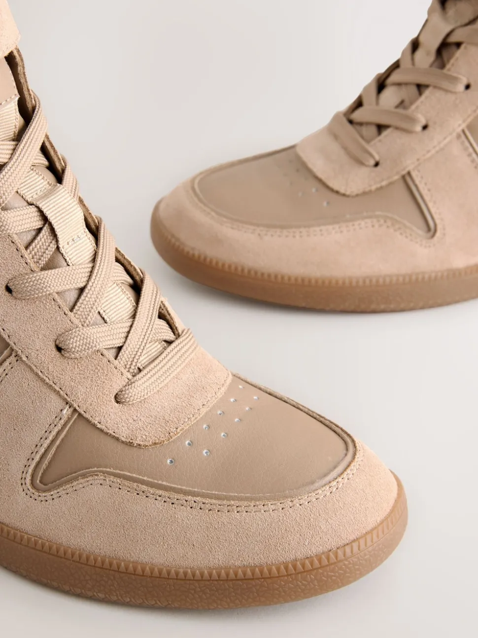 Taupe Forever Comfort® Lace Up Wedge Trainers