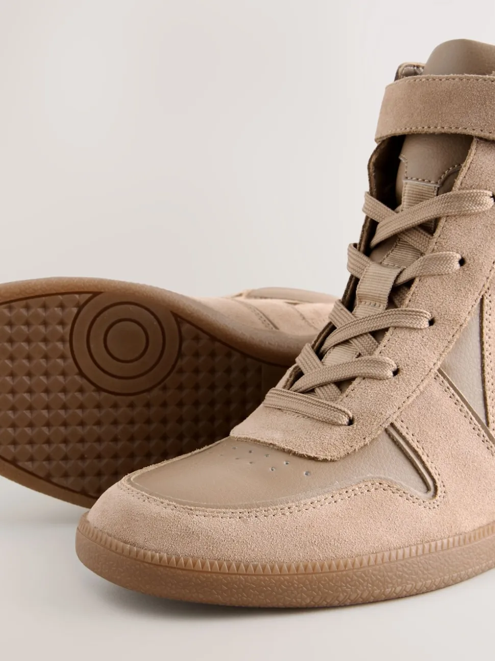 Taupe Forever Comfort® Lace Up Wedge Trainers
