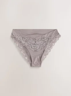 Taupe Ultimate Comfort Lace Back High Leg Knickers