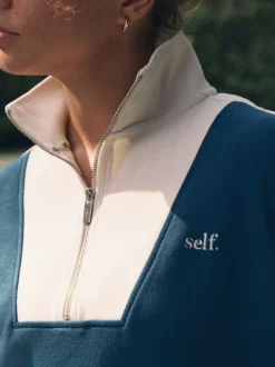 Teal Blue Half Zip Sweatshirt