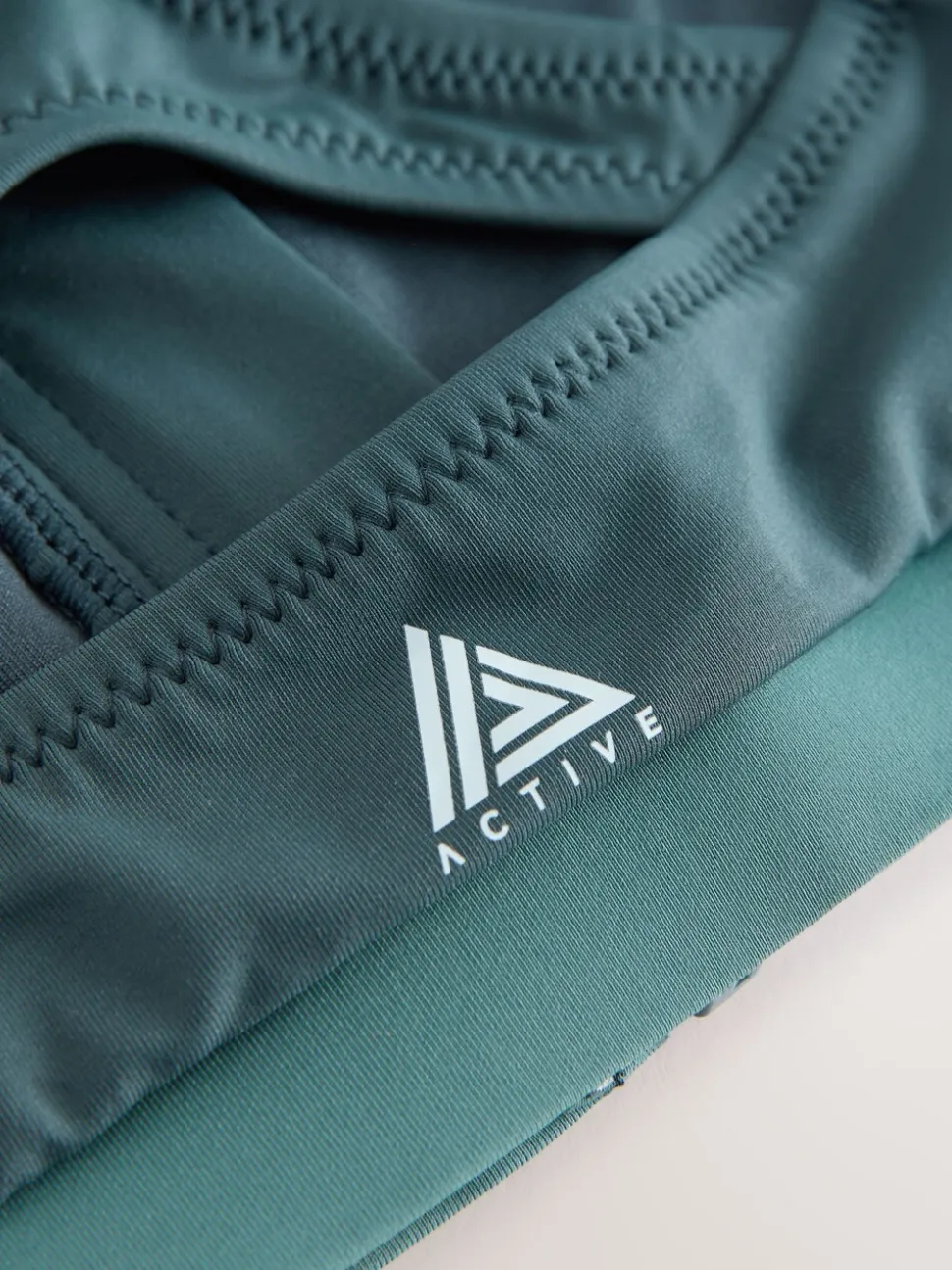 Teal Green Active High Neck Crop Bikini Top