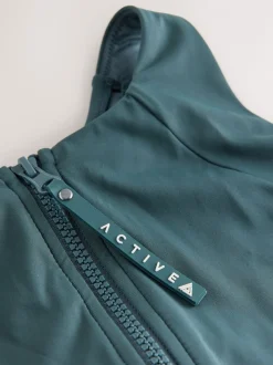 Teal Green Active High Neck Crop Bikini Top
