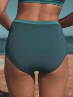 Teal Green Active High Waist Bikini Bottoms