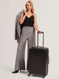 Ted Baker Black Icon Case Croc Medium Suitcase