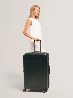 Ted Baker Green Icon Case Croc Large Suitcase