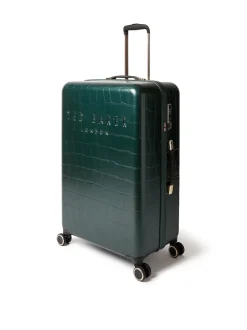Ted Baker Green Icon Case Croc Large Suitcase