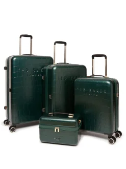 Ted Baker Green Icon Case Croc Large Suitcase