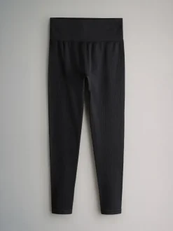The Set 3 Pack Active Ribbed Legging Black