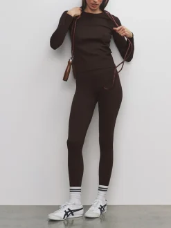 The Set 3 Pack Active Ribbed Legging Black/Chocolate Brown/Khaki