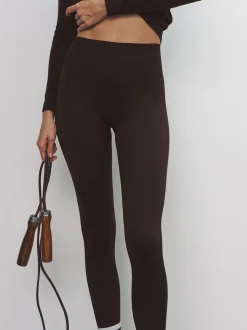 The Set 3 Pack Active Ribbed Legging Black/Chocolate Brown/Khaki