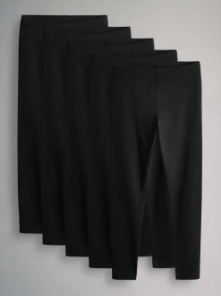 The Set 5 Pack Basic Leggings Black
