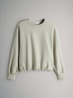 The Set 2 Pack Bubble Hem Sweatshirts Navy/Sage Green