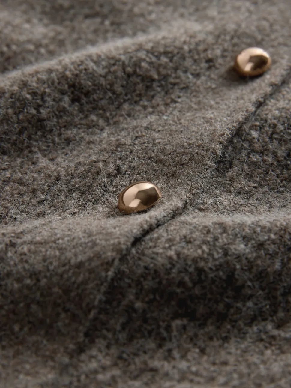 The Set 2 Pack Chunky Rib Knitted Cardigans With Wool Brown Marl/Cream