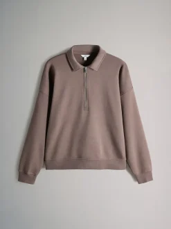 The Set 2 Pack Collared Zip Sweatshirt Navy/Light Brown
