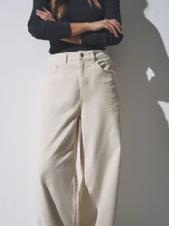 The Set 2 Pack Cord Wide Leg Jeans Cream/Black