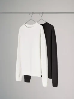 The Set 2 Pack Crew Neck Sweatshirts Black/Cream