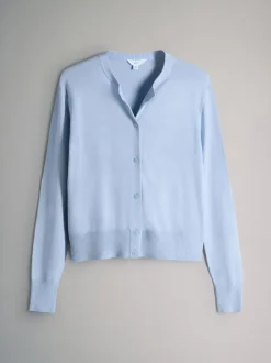 The Set 4 Pack Fine Knit Button Through Cardigan Navy Blue/Light Blue/Cream