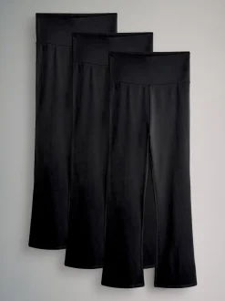 The Set 3 Pack Flared Leggings Black
