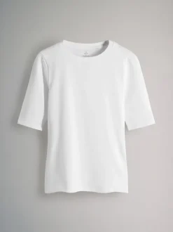The Set 4 Pack Half Sleeve Fitted Crew Neck T-Shirts Black/White/Animal/Pink