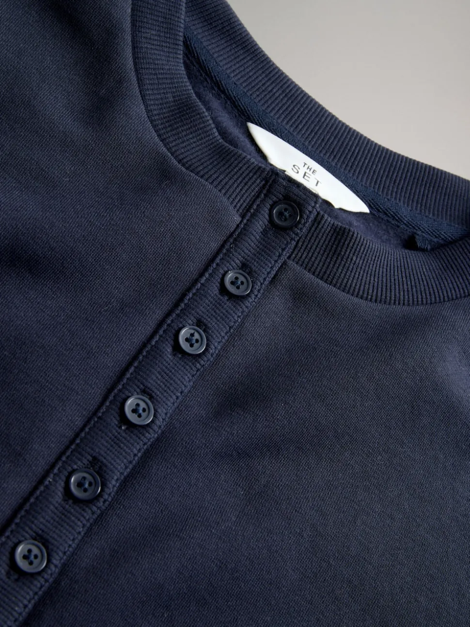 The Set 2 Pack Henley Sweatshirts Navy/Grey Marl