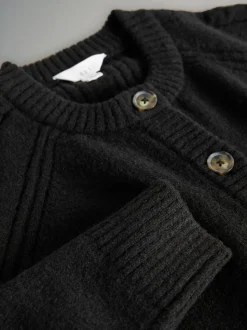 The Set 2 Pack High Neck Jumper/Cardigan Black Cable