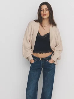 The Set 2 Pack Knitted Cable Cardigans Cream/Black