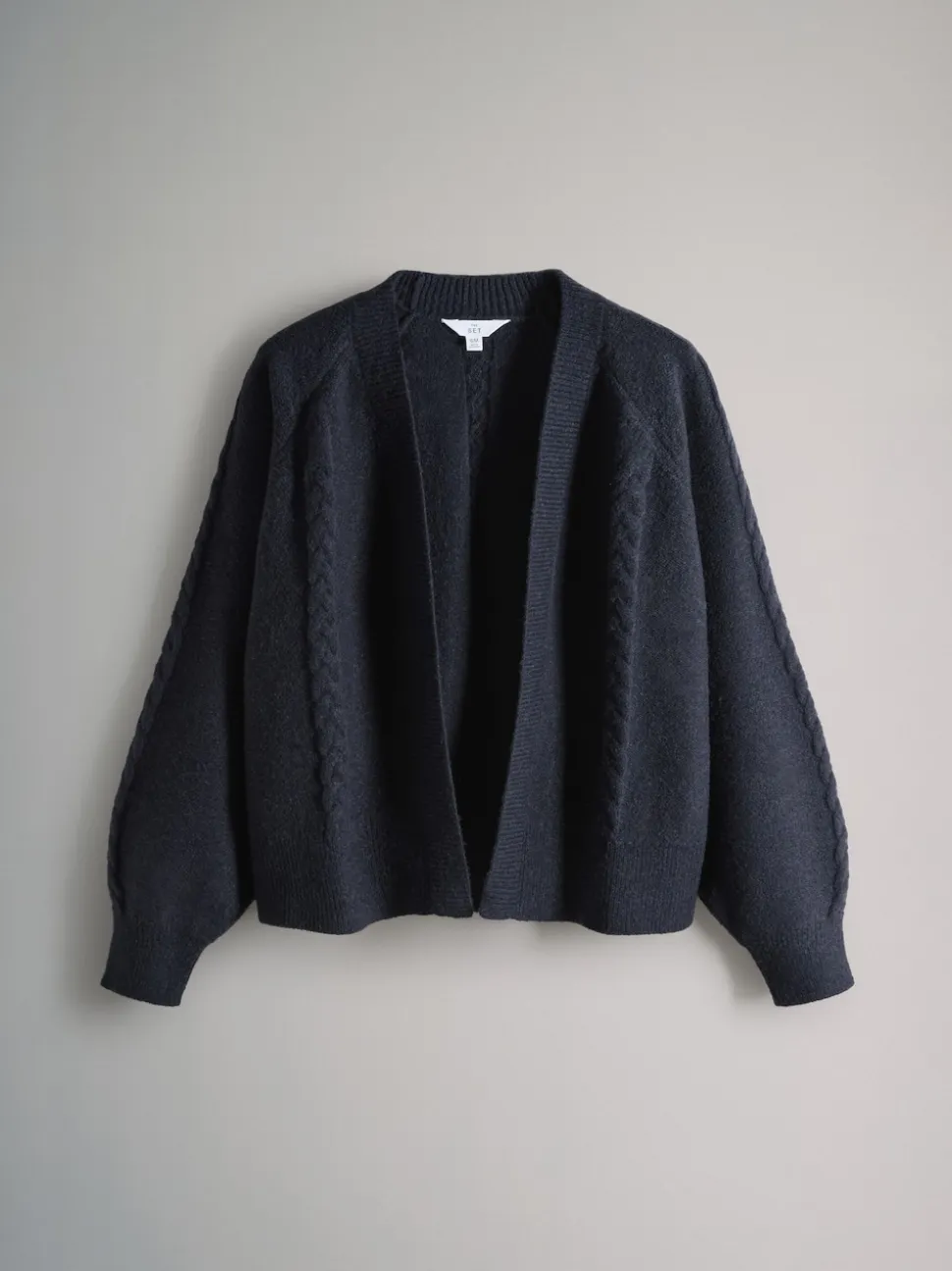 The Set 2 Pack Knitted Cable Cardigans Chocolate Brown/Navy Blue
