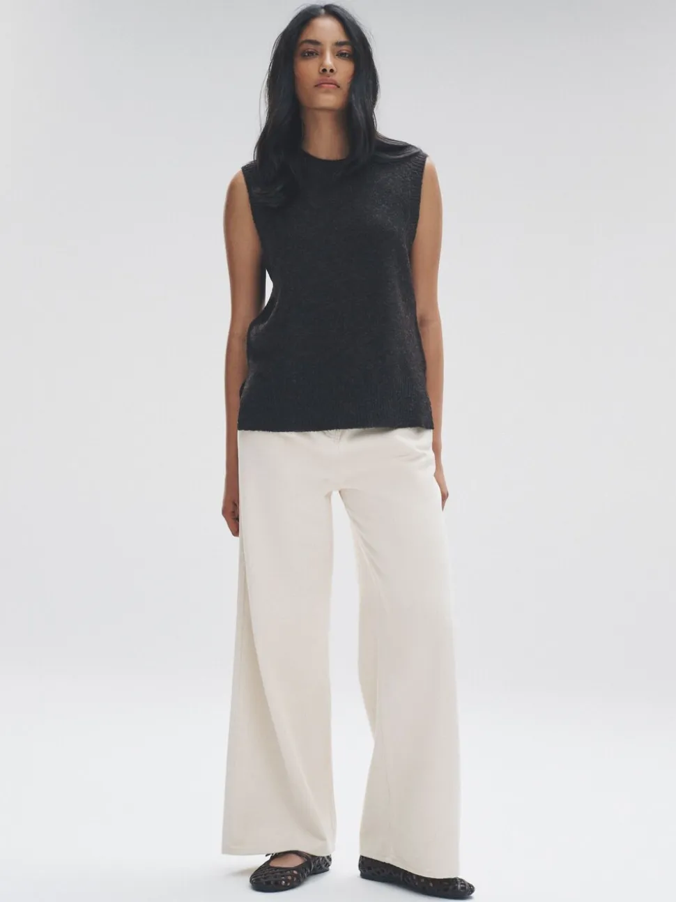 The Set 2 Pack Knitted Vest Tank Tops With Wool Chocolate Brown/Navy Blue