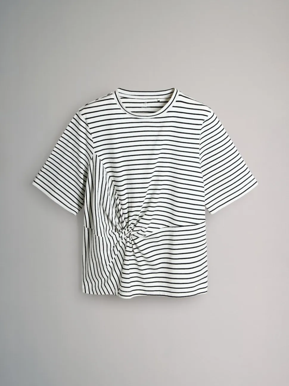 The Set 3 Pack Knot Front T-Shirts Black/White/Stripe