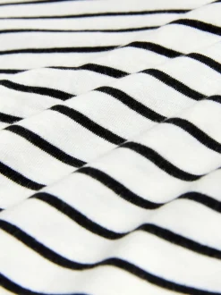 The Set 3 Pack Knot Front T-Shirts Black/White/Stripe