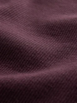 The Set 3 Pack Long Sleeve Button Through Rib T-Shirt Black/Chocolate Brown/Berry
