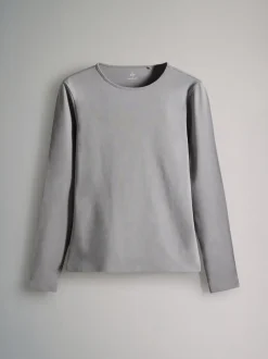 The Set 7 Pack Long Sleeve Crew Neck T-Shirts Stripe/Black/Grey/White