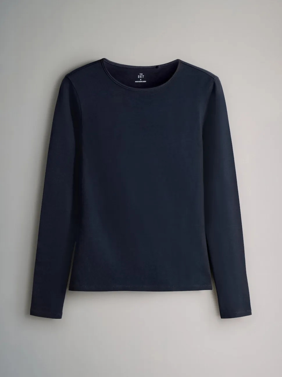 The Set 5 Pack Long Sleeve Crew Neck T-Shirts Navy/Light Blue Stripe/Red/Stone Brown/White