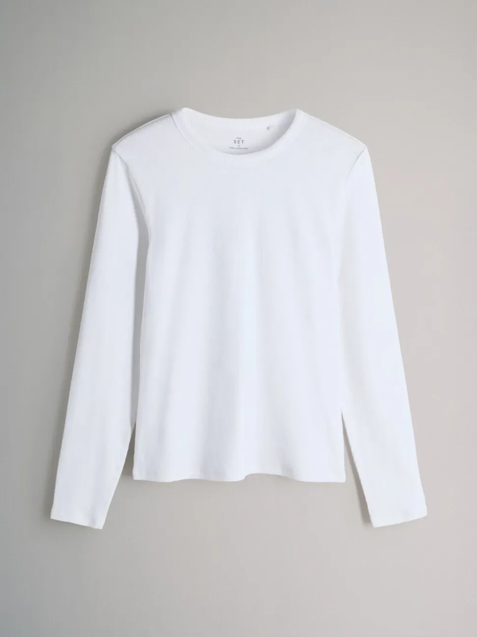 The Set 7 Pack Long Sleeve Ribbed T-Shirts Black/White/Grey Marl/Charcoal/Brown/Taupe Brown