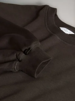 The Set 2 Pack Longline Crew Neck Sweatshirt Black/Chocolate