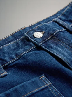 The Set 2 Pack Patch Pocket Wide Leg Jeans Indigo Blue/Black