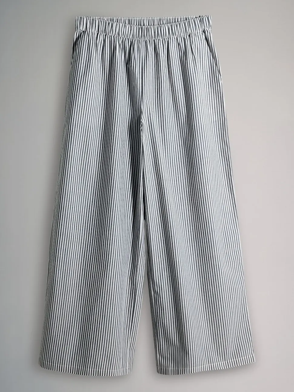 The Set 2 Pack Pull On Cotton Trousers Navy Stripe/Red Stripe