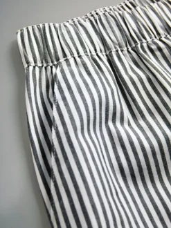 The Set 2 Pack Pull On Cotton Trousers Navy Stripe/Red Stripe