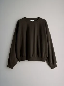 The Set 2 Pack Relaxed Crew Sweatshirt Chocolate Brown/Cream