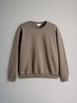 The Set 3 Pack Relaxed Crew Neck Sweatshirts Chocolate Brown/Taupe Brown/Cream