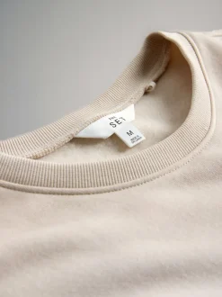 The Set 3 Pack Relaxed Crew Neck Sweatshirts Chocolate Brown/Taupe Brown/Cream