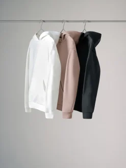 The Set 3 Pack Relaxed Hoodies Cream/Taupe/Black