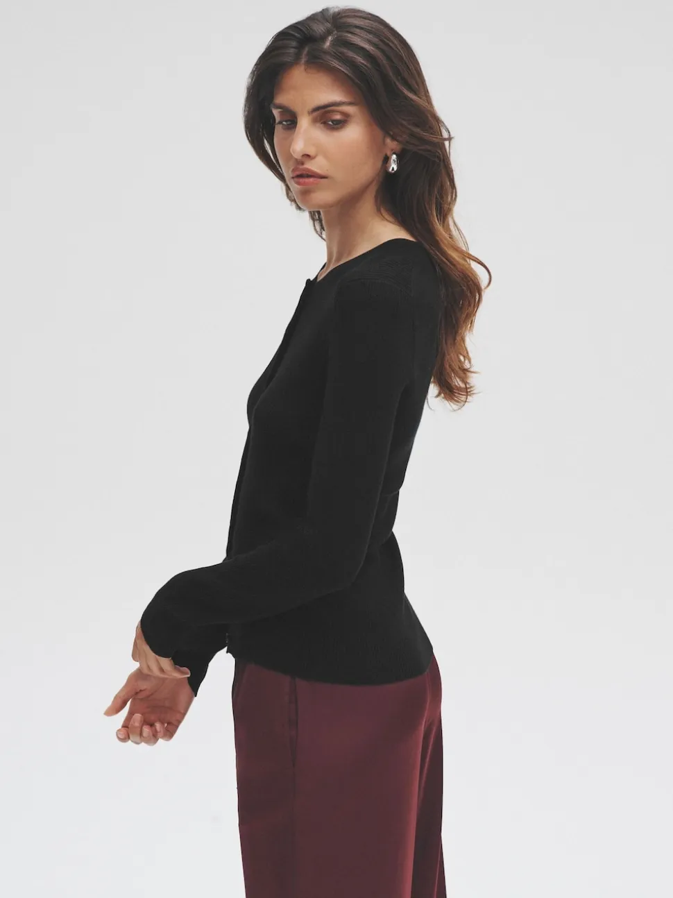 The Set 2 Pack Ribbed Knit Cardigans Black/Brown