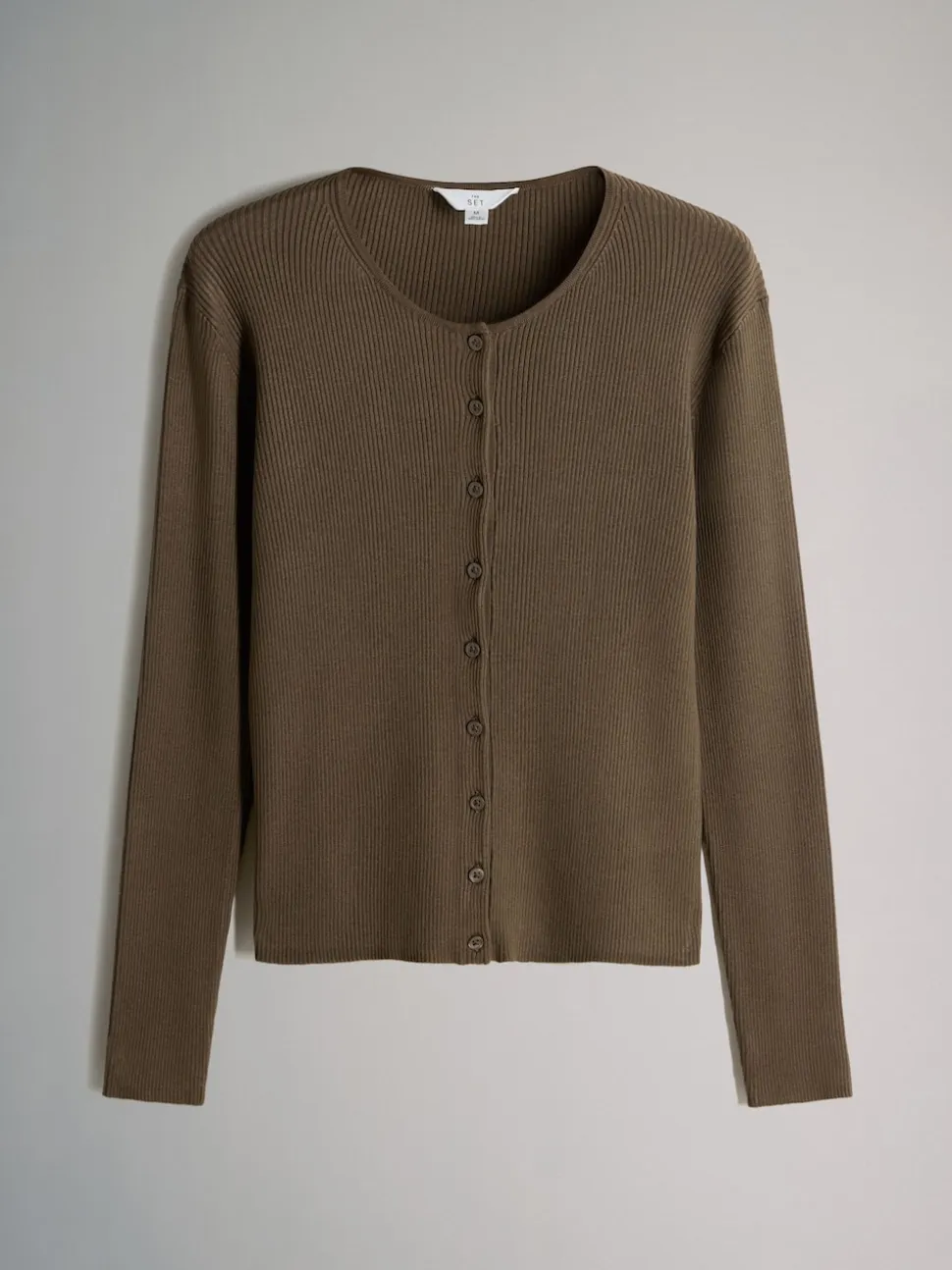 The Set 2 Pack Ribbed Knit Cardigans Black/Brown