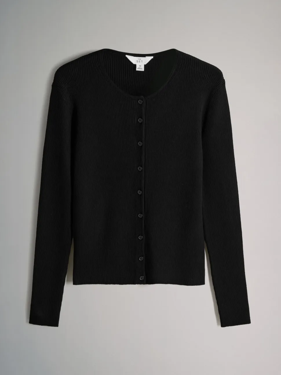The Set 2 Pack Ribbed Knit Cardigans Black/Brown